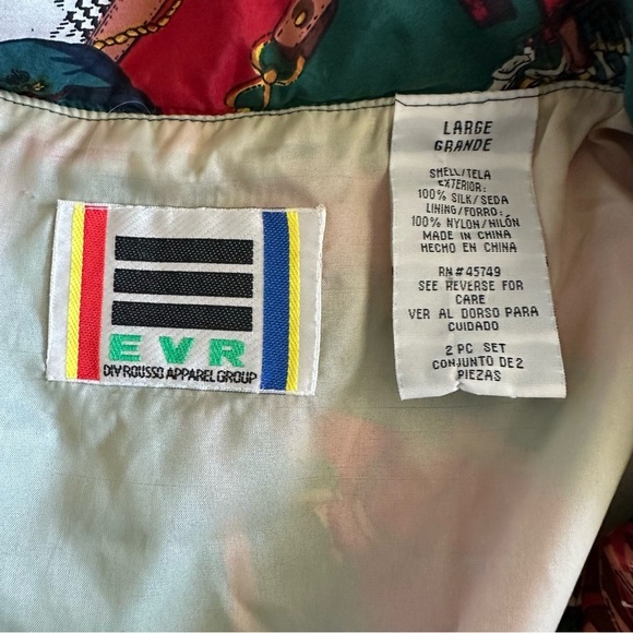 Vintage 80s EVR Golf All Over Windbreaker Silk zip Women's Jacket - Picture 16 of 17